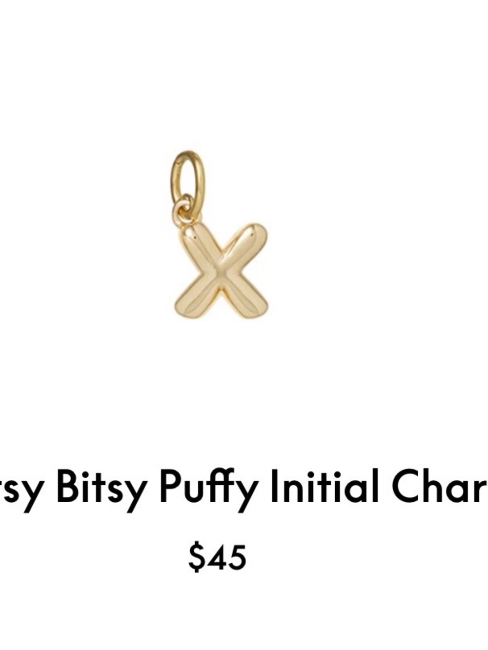 Roxanne Assoulin The Itsy Bitsy Puffy Initial Charm “x”firm price